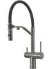 Смеситель для кухни Milacio Ultra MCU.557.GM с подключением к фильтру и гибким изливом воронёная сталь