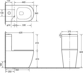 Унитаз-компакт SantiLine SL-5016MB безободковый чёрный матовый Унитаз-компакт SantiLine SL-5016MB безободковый чёрный матовый