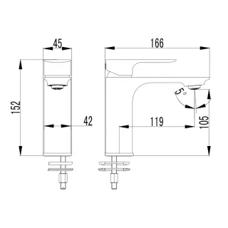 Смеситель для раковины AQUAme Monza AQM6310GM графит матовый