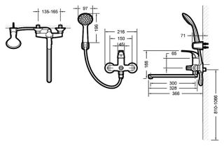 Смеситель Bravat Fit F6135188CP-LB-RUS с для ванны с душем Смеситель Bravat Fit F6135188CP-LB-RUS с для ванны с душем