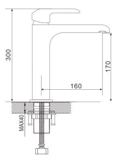 Смеситель для раковины Rose R2111F белый/хром Смеситель для раковины Rose R2111F белый/хром