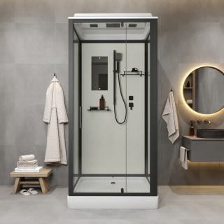 Душевая кабина Niagara Standart ST80/15Q/BL 80x80 см профиль чёрный стекло прозрачное