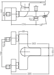 Смеситель для ванны Aquanet Arctic AF520-20СW 216776 белый/хром