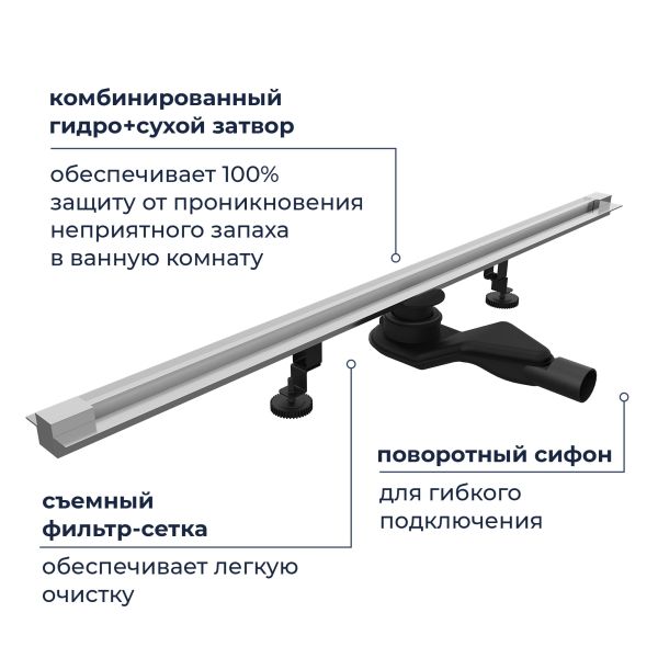 Душевой лоток обрезной RGW SDR-50S 76215010-13 100 см сатин Душевой лоток обрезной RGW SDR-50S 76215010-13 100 см сатин
