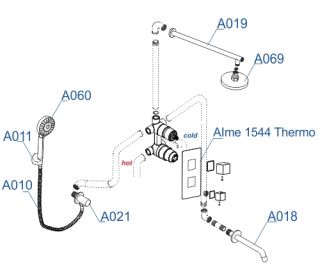 Душевой комплект WasserKRAFT АIme Thermo A171519 T с термостатом хром