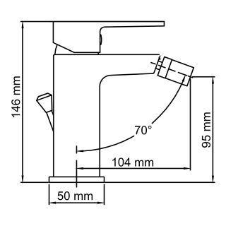 Смеситель для биде WasserKRAFT Abens 2006 чёрный матовый