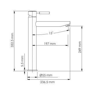 Смеситель для раковины WasserKRAFT Gollach 3303H чёрный матовый