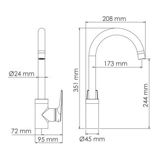 Смеситель для кухни WasserKRAFT Aisch 5507 тёмное золото матовое