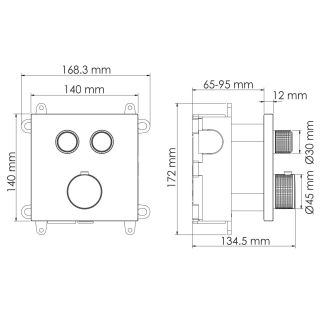 Термостатический смеситель для ванны и душа WasserKRAFT Dinkel 5848 T хром