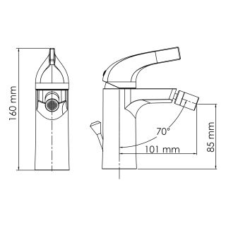 Смеситель для биде WasserKRAFT Sauer 7106 золото