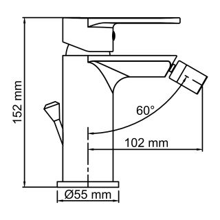 Смеситель для биде WasserKRAFT Elbe 7406 чёрный матовый