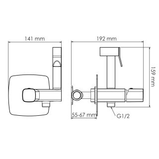 Гигиенический душ со смесителем WasserKRAFT Nuthe 9138 чёрный матовый