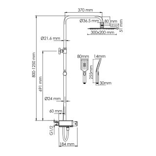 Душевая стойка WasserKRAFT Aller Thermo A113.069.126.CH T с термостатом хром