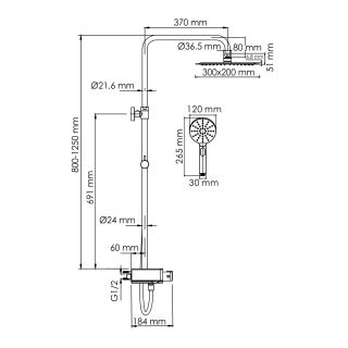 Душевая стойка WasserKRAFT Aller Thermo A113.069.127.CH T с термостатом хром