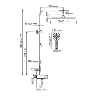Душевая стойка WasserKRAFT Aller Thermo A113.117.127.CH T с термостатом хром