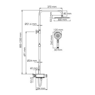 Душевая стойка WasserKRAFT Aller Thermo A113.118.127.CH T с термостатом хром