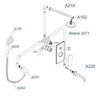 Душевой комплект WasserKRAFT Abens A172071 чёрный матовый