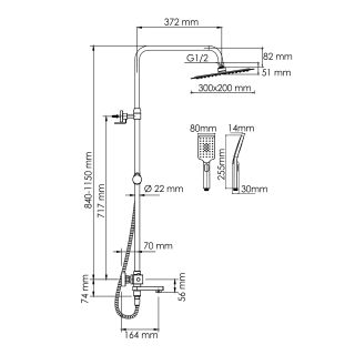 Душевая стойка WasserKRAFT Thermo A199.069.126.010.CH T с термостатом хром