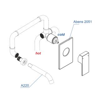 Смеситель для раковины WasserKRAFT Abens A20503 чёрный матовый