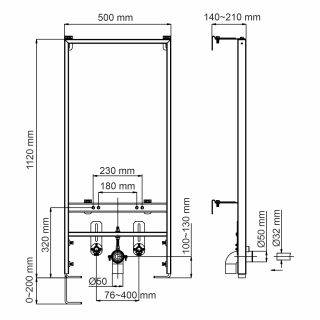Система инсталляции для биде WasserKRAFT Aller 10BDT.020