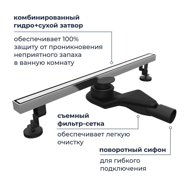 Душевой лоток RGW SDR-51S 76215180-13 80 см сатин Душевой лоток RGW SDR-51S 76215180-13 80 см сатин