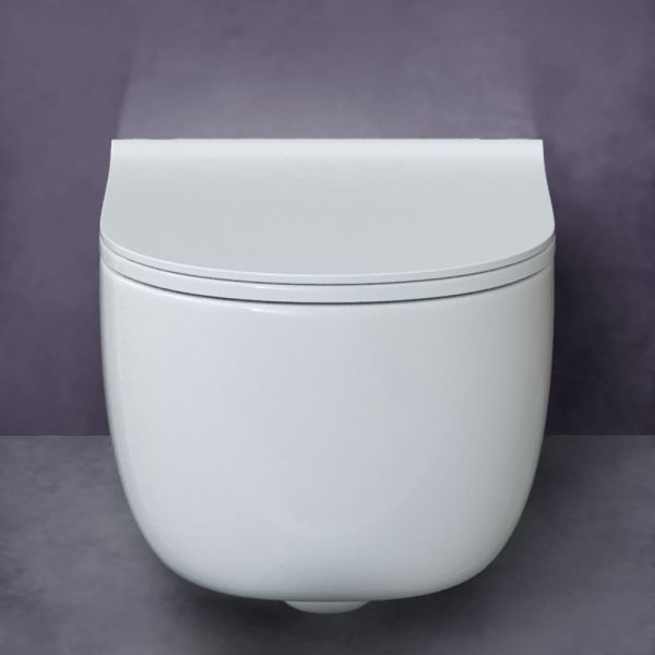 Подвесной унитаз Berges EGO Rimless белый 082111 сиденье Toma Slim SO микролифт быстросъёмное