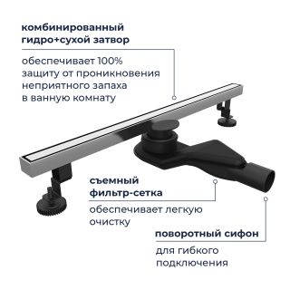 Душевой лоток RGW SDR-51S 76215160-13 60 см сатин Душевой лоток RGW SDR-51S 76215160-13 60 см сатин