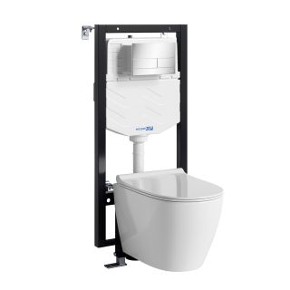 Система инсталляции с унитазом WasserKRAFT Vils 56TLT.010.ME.CH04.H002 кнопка смыва хром