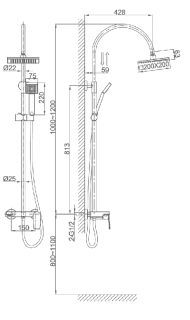 Душевая система D&K Rhein Lessing хром DA1323701C05 Душевая система D&K Rhein Lessing хром DA1323701C05