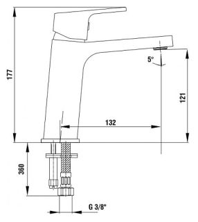 Смеситель для раковины E.C.A. Tiera 103508989EX чёрный/хром Смеситель для раковины E.C.A. Tiera 103508989EX чёрный/хром
