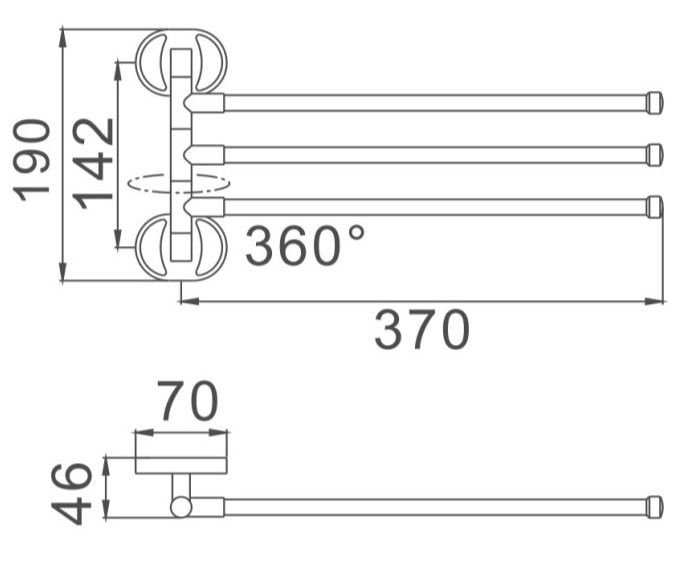 Полотенцедержатель Haiba HB1913 37см хром