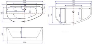 Акриловая ванна Allen Brau Priority 2.31005.20B/AM 160x78 см
