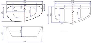 Акриловая ванна Allen Brau Priority 2.31005.20B/AM 160x78 см