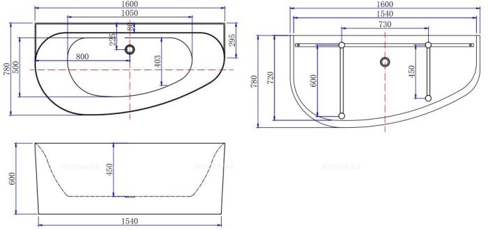 Акриловая ванна Allen Brau Priority 2.31005.20B/AM 160x78 см