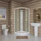 Душевая кабина Niagara Promo P80/13/MT/BK 80x80 см без крыши профиль белый стекло матовое