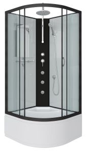Душевая кабина Niagara NG-6707-14BKTG с гидромассажем 80x80см чёрный/прозрачное