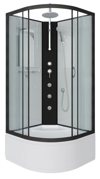 Душевая кабина Niagara NG-6707-14BKTG с гидромассажем 80x80см чёрный/прозрачное
