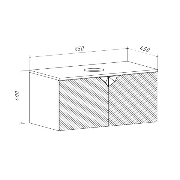 Тумба RUNO Андорра 85 графит дуб коньячный подвесная под накладной умывальник (00-00002016)