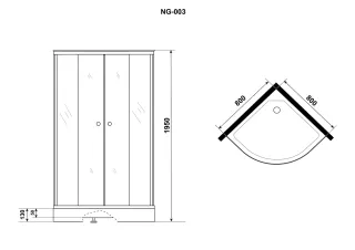 Душевой уголок Niagara Eco NG-003-14MT 80x80 см профиль чёрный стекло матовое