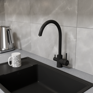 Смеситель для кухонной мойки с фильтром RUSH (SUS9035-37Black) Смеситель для кухонной мойки с фильтром RUSH (SUS9035-37Black)