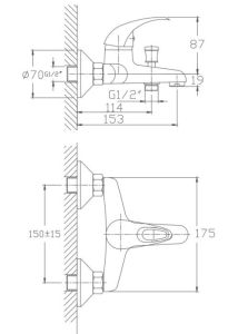 Смеситель для ванны Haiba HB3015 хром