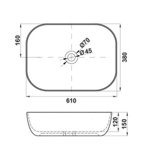 Накладная раковина Melana 320362B-805 61см белый Накладная раковина Melana 320362B-805 61см белый