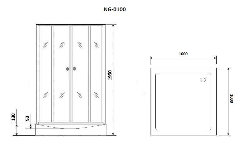 Душевой уголок Niagara Nova 100x100см чёрный NG-0100