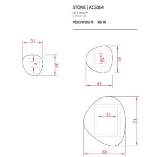 Зеркало Artceram Arco ACS004 Набор из трех зекркал Зеркало Artceram Arco ACS004 Набор из трех зекркал