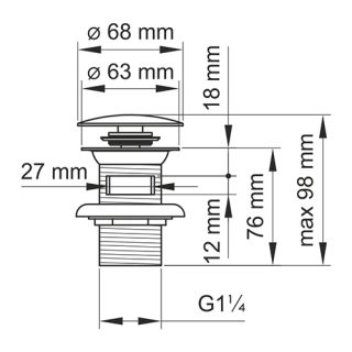 Донный клапан WasserKRAFT A024BG золото матовое