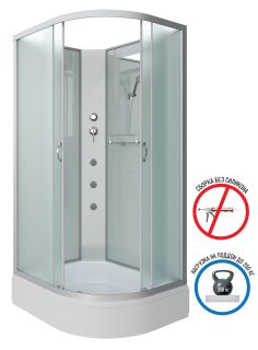 Душевая кабина Niagara NG-33984-14LBKG с гидромассажем 90x80см серебро/матовое