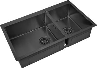Мойка кухонная Zorg Inox PVD PVD 78-2-51-L GRAFIT Мойка кухонная Zorg Inox PVD PVD 78-2-51-L GRAFIT