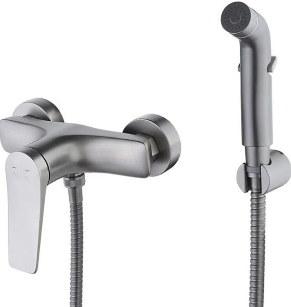 Гигиенический душ со смесителем Lemark Bronx LM3718GM графит
