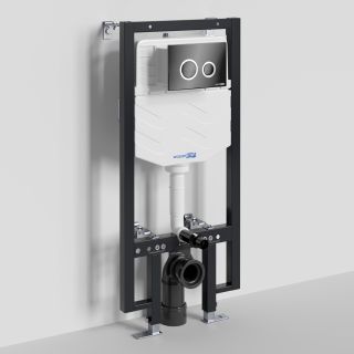 Система инсталляции для унитазов WasserKRAFT Vils 56TLT.010.ME.PB01 с кнопкой смыва чёрный