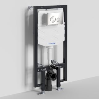 Система инсталляции для унитазов WasserKRAFT Vils 56TLT.010.ME.BN02 с кнопкой смыва никель